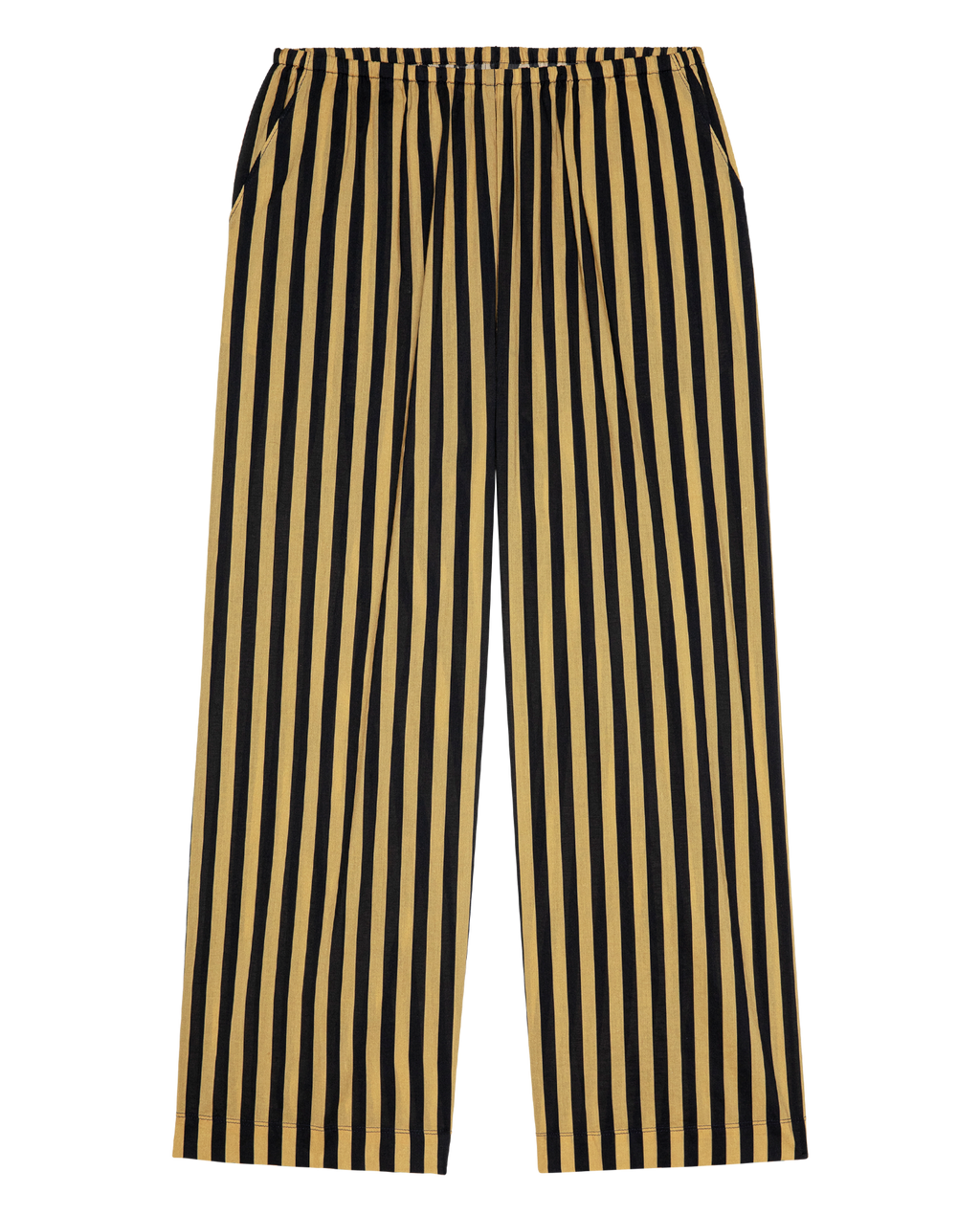 The Everyday Pull On Pant. -- Khaki/Black Club Stripe