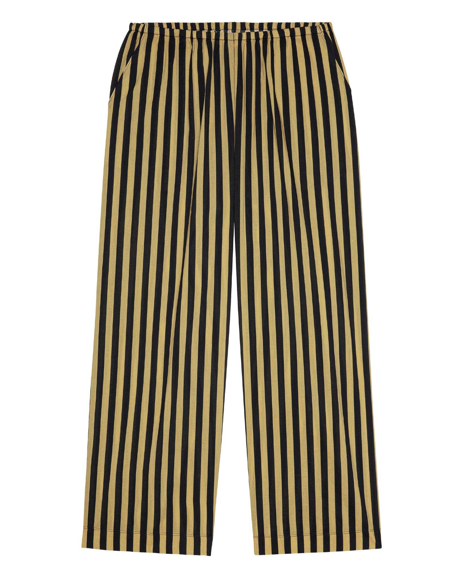 The Everyday Pull On Pant. -- Khaki/Black Club Stripe