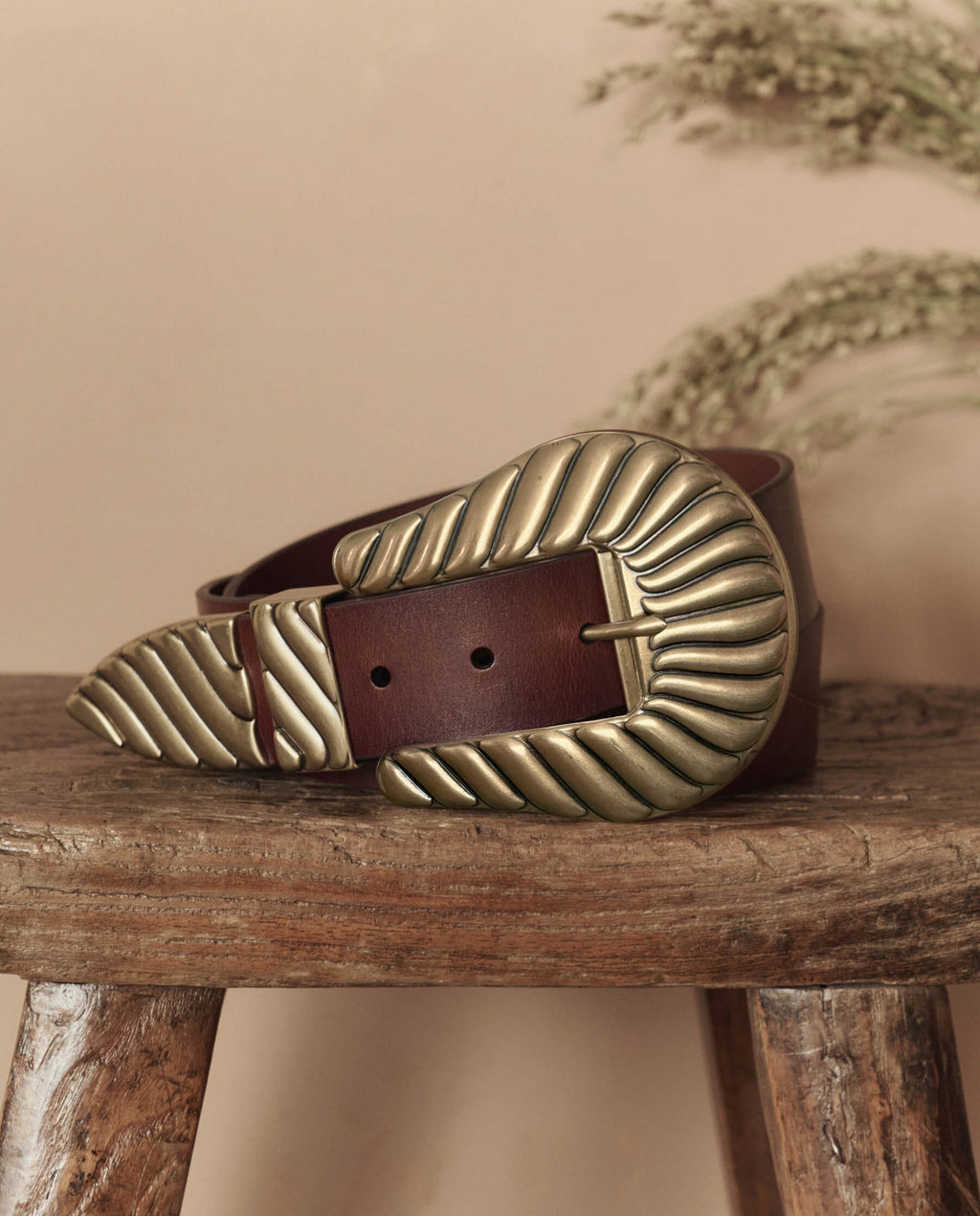 The Big Buckle Belt. -- Cognac With Brass