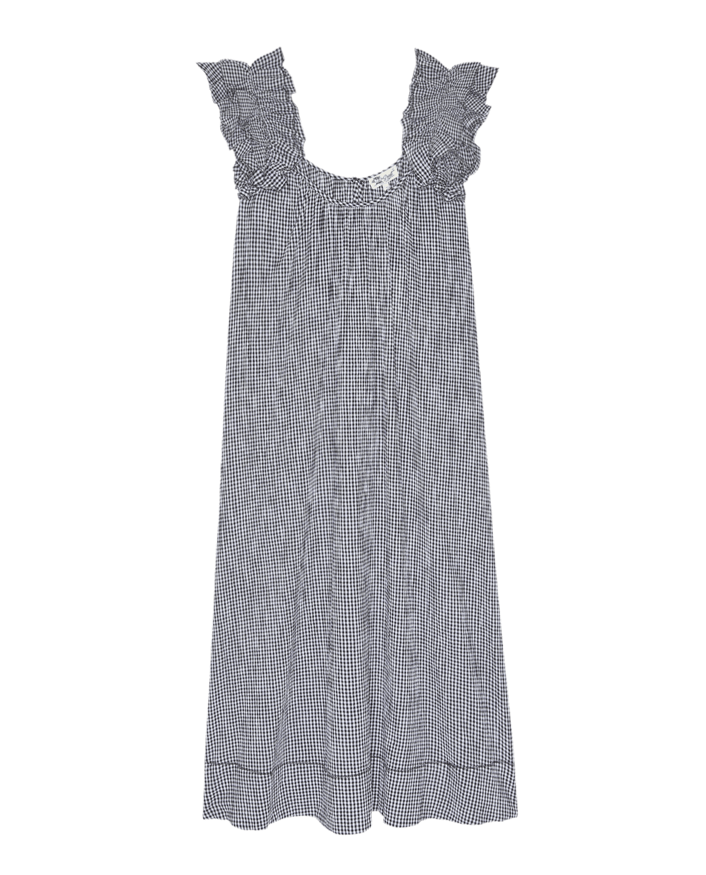The Ruffle Coverup. -- Black And Cream Check