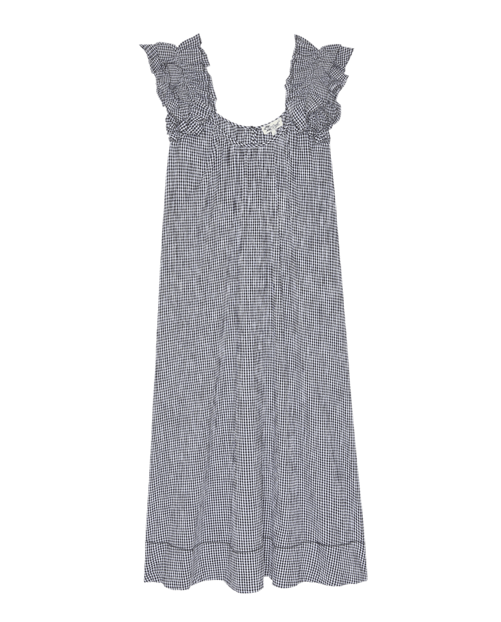 The Ruffle Coverup. -- Black And Cream Check
