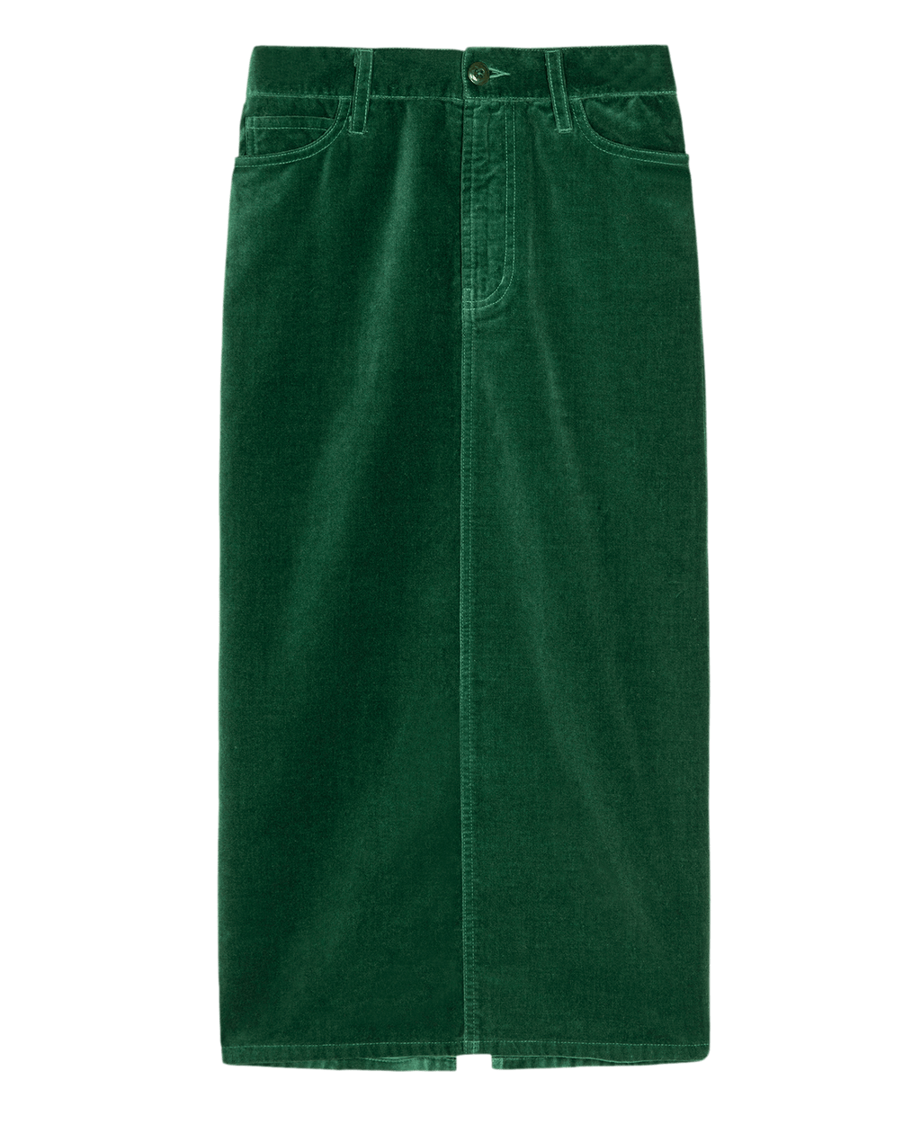 The Velvet Column Skirt. -- Emerald