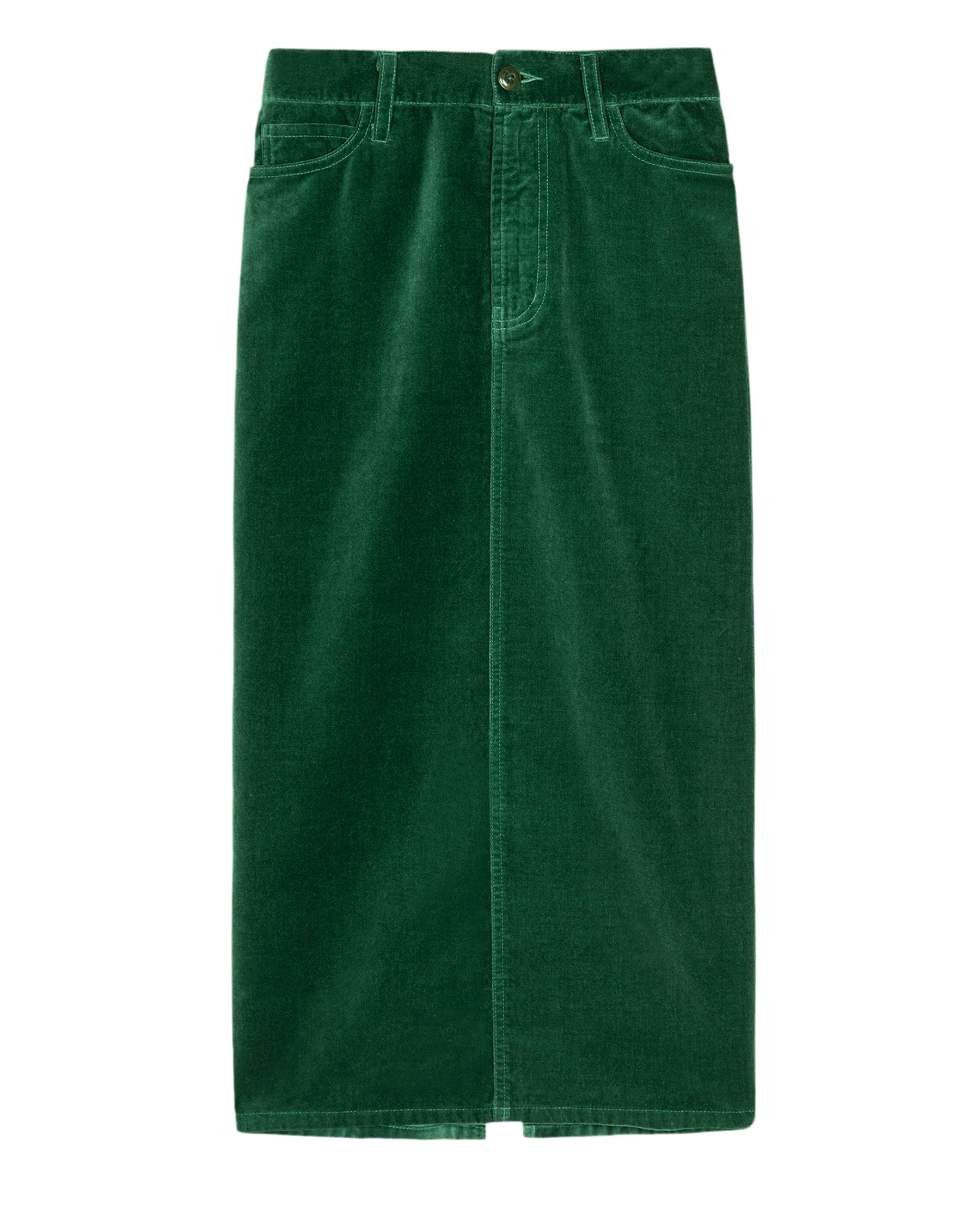The Velvet Column Skirt. -- Emerald