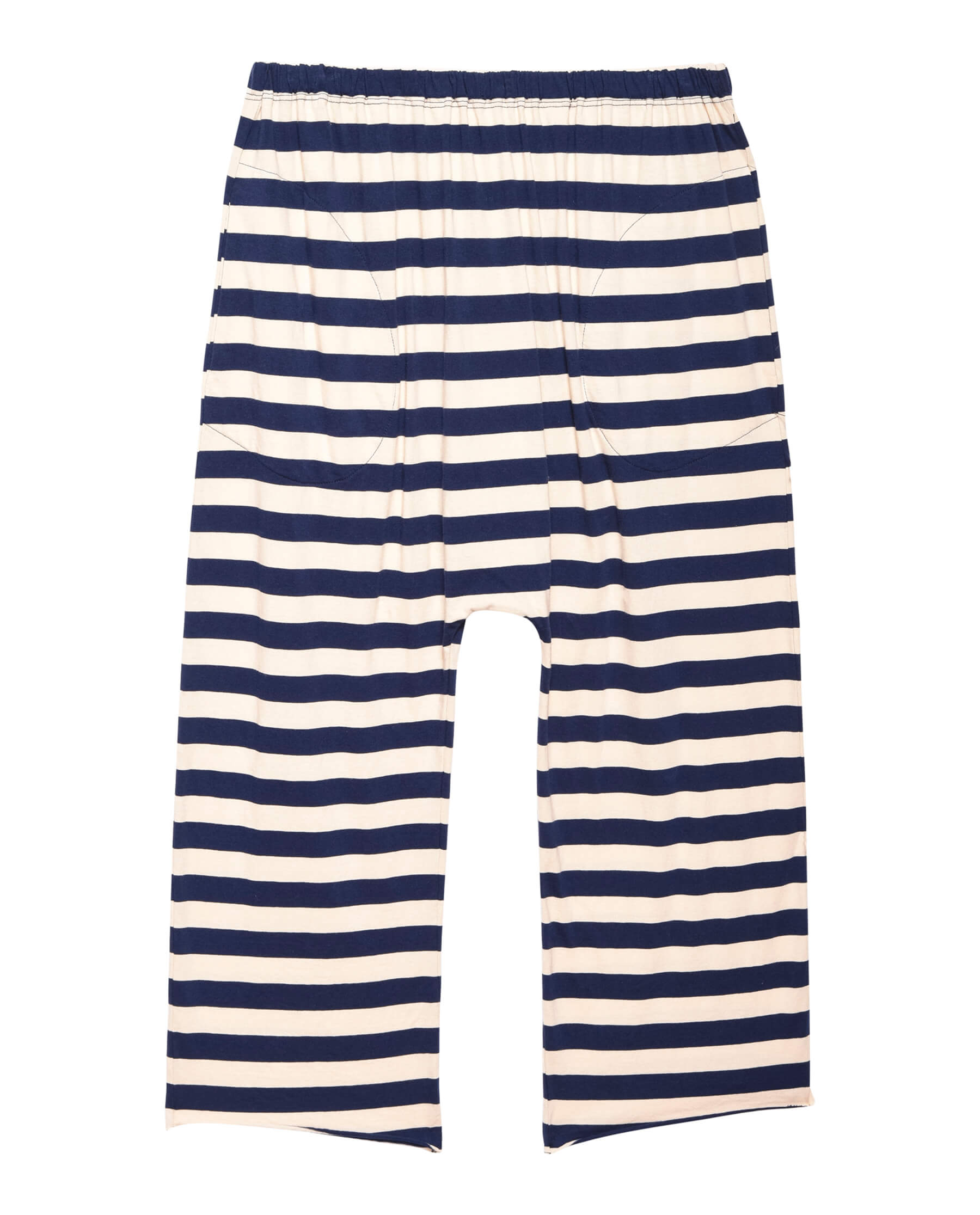 The Little Jersey Crop. Novelty -- Navy and Cream Scholar Stripe
