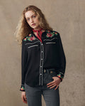 The Heirloom Rose Western Shirt. -- Black