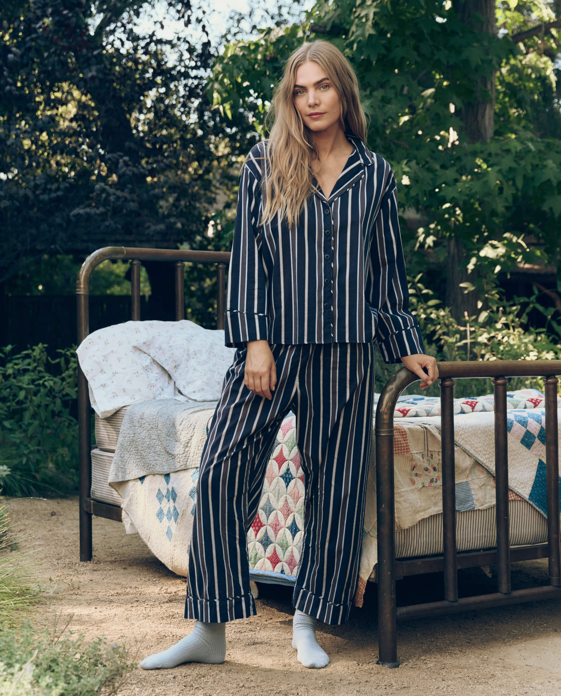The Pajama Shirt. -- Coastline Stripe