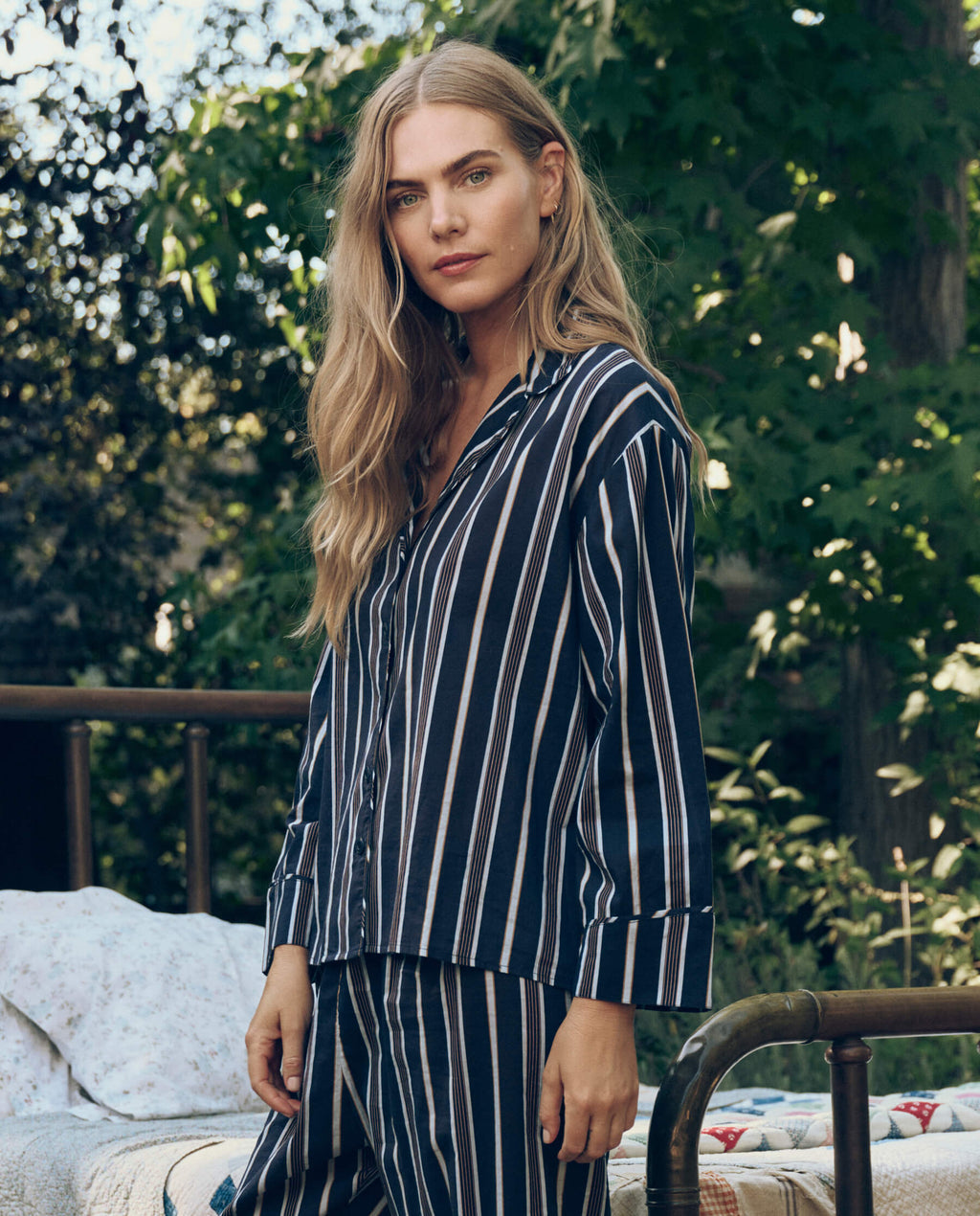 The Pajama Shirt. -- Coastline Stripe