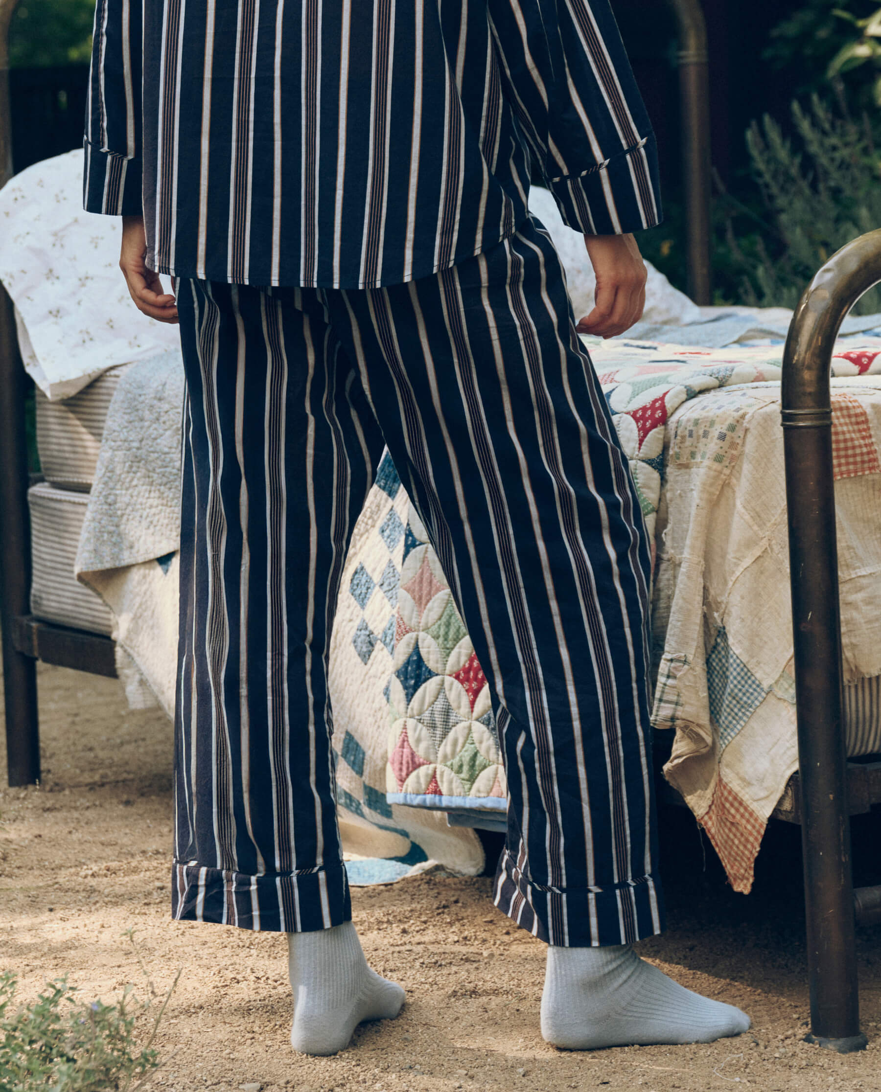 The Easy Sleep Pant. -- Coastline Stripe