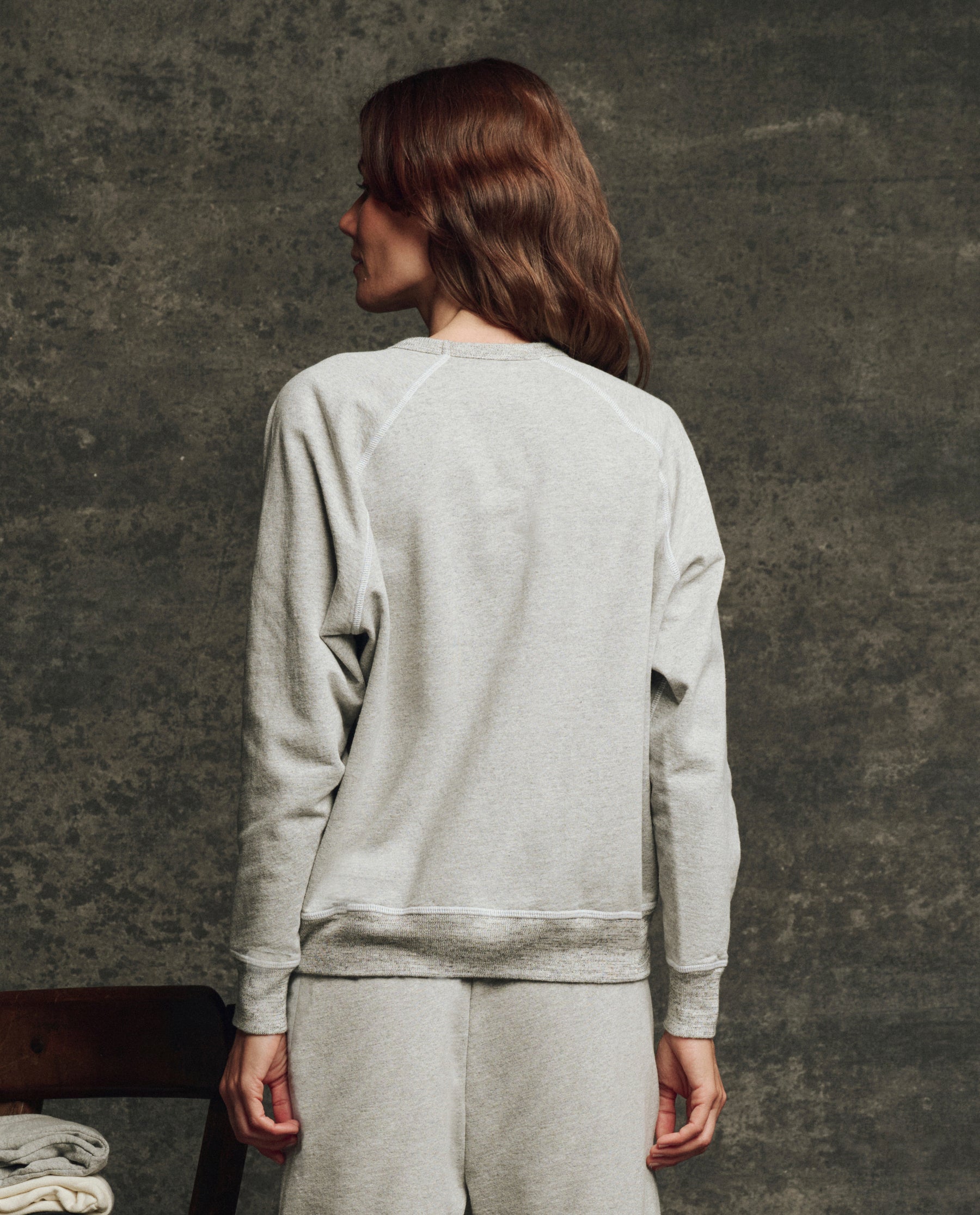 The Fleece College Sweatshirt. Solid -- Heather Grey