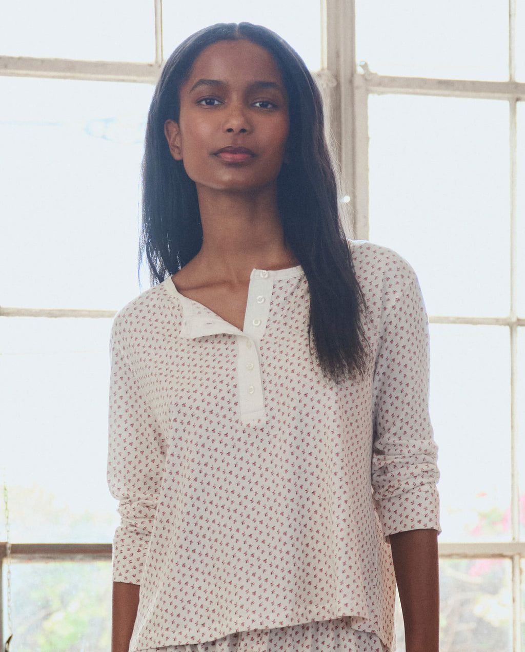 The Crop Sleep Henley. -- Calico Rose