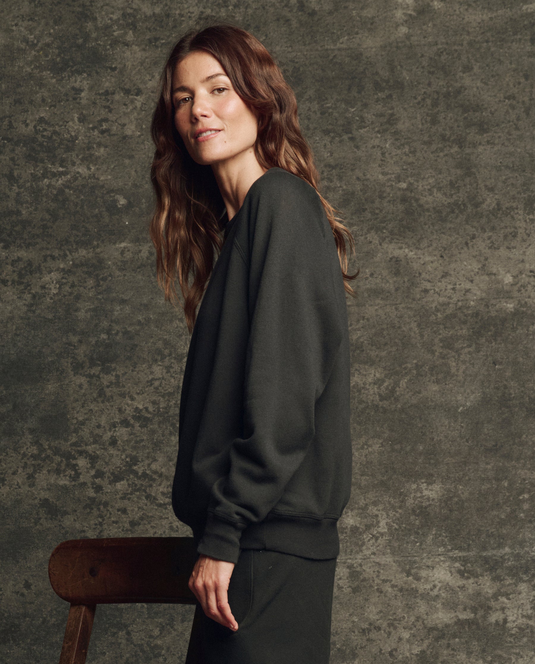 The Fleece College Sweatshirt. Solid -- Almost Black