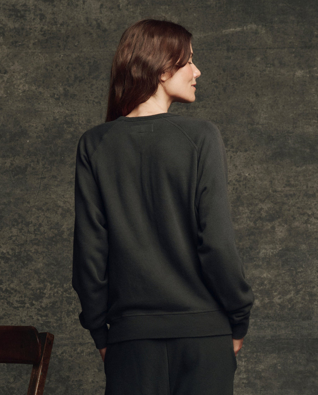 The Fleece College Sweatshirt. Solid -- Almost Black