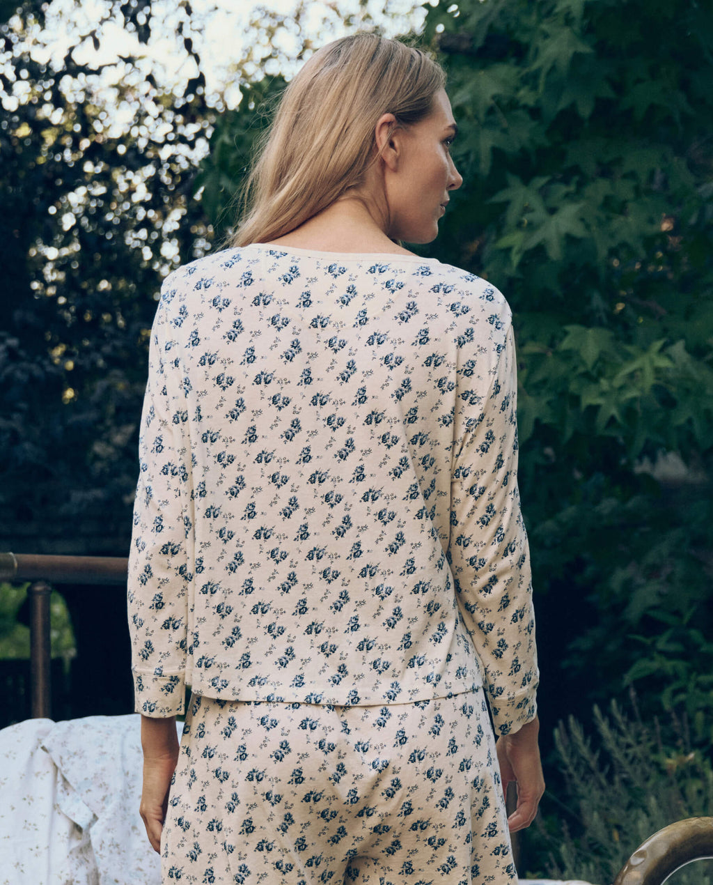 The Crop Sleep Henley. -- Indigo Rose
