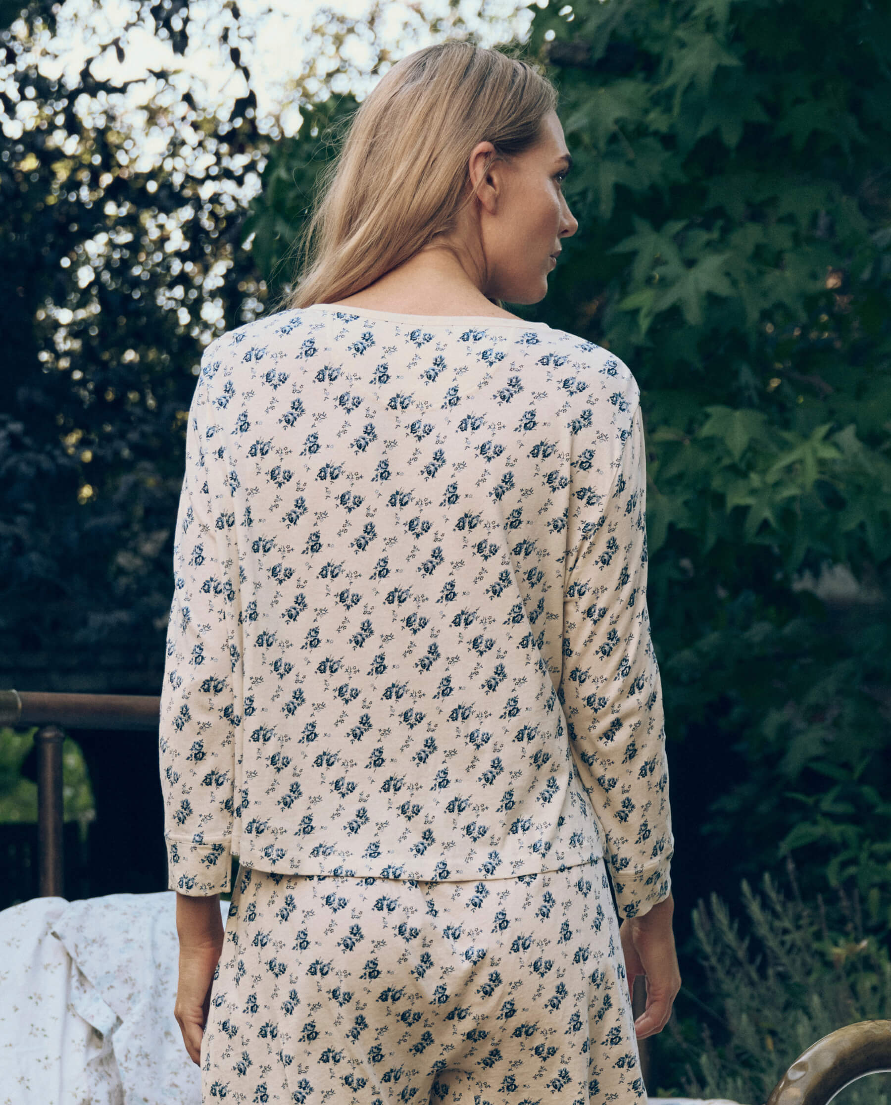 The Crop Sleep Henley. -- Indigo Rose