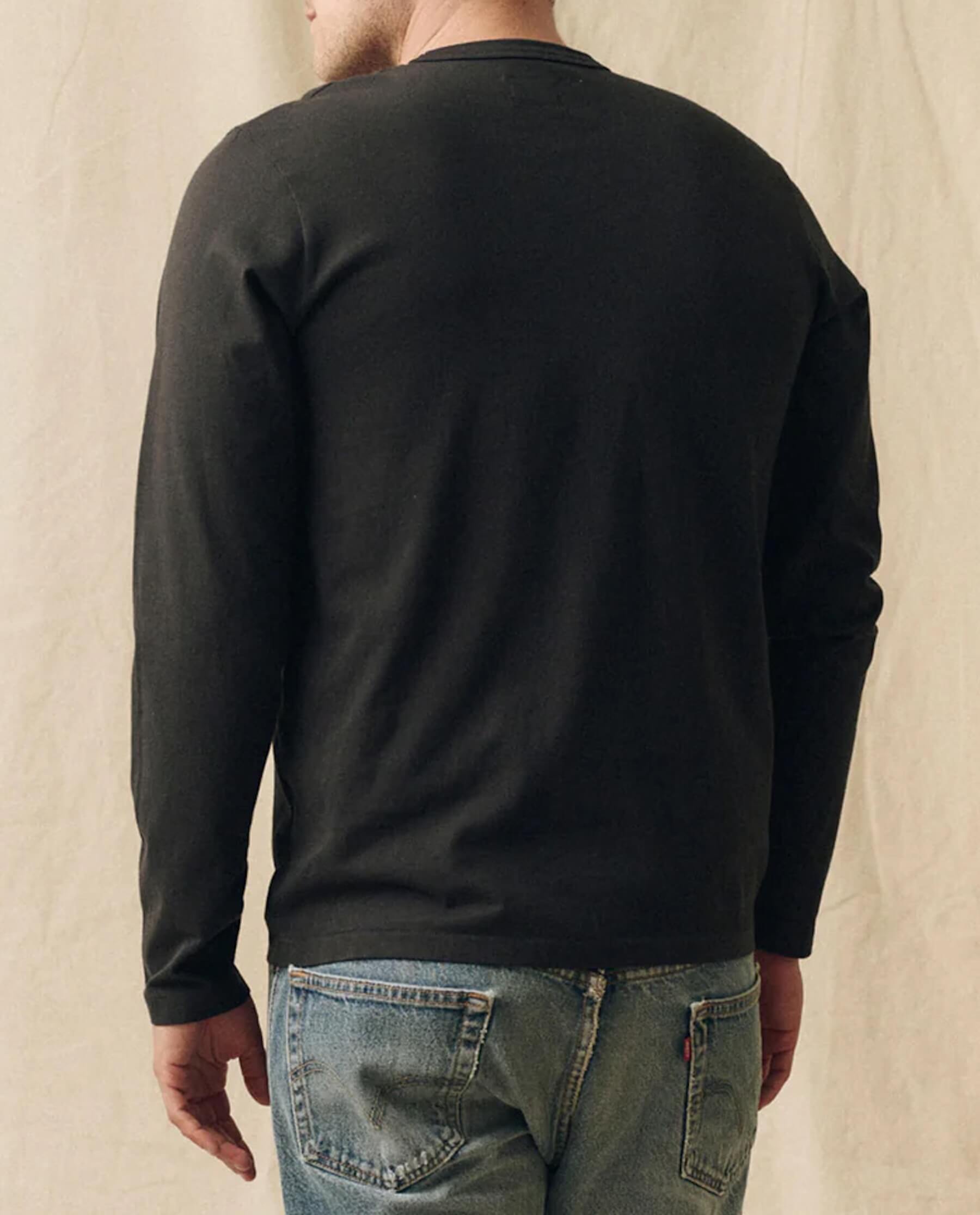 The Men's Pure Knits Long Sleeve Slim Crew. Solid -- Almost Black