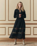 The Rosette Crochet Canary Skirt. -- Black