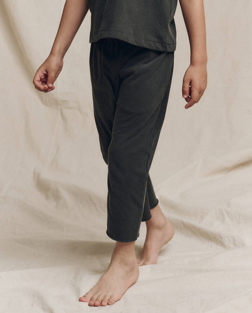 The Little Jersey Crop Pant. Solid -- Washed Black