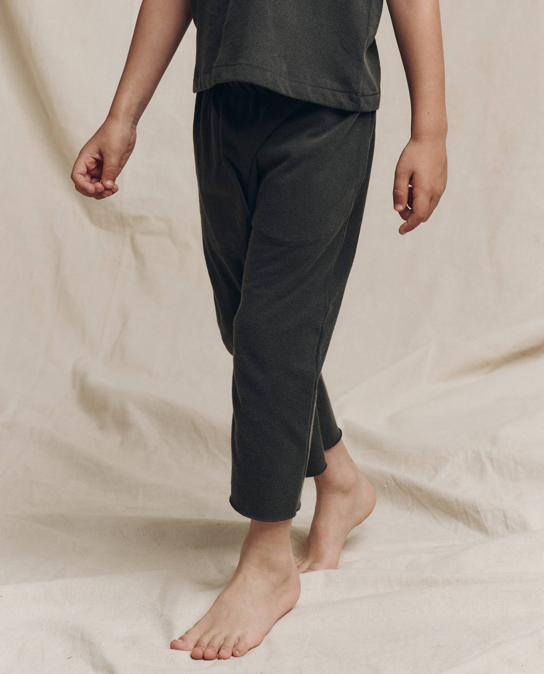 The Little Jersey Crop Pant. Solid -- Washed Black