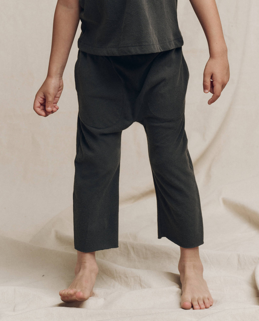 The Little Jersey Crop Pant. Solid -- Washed Black