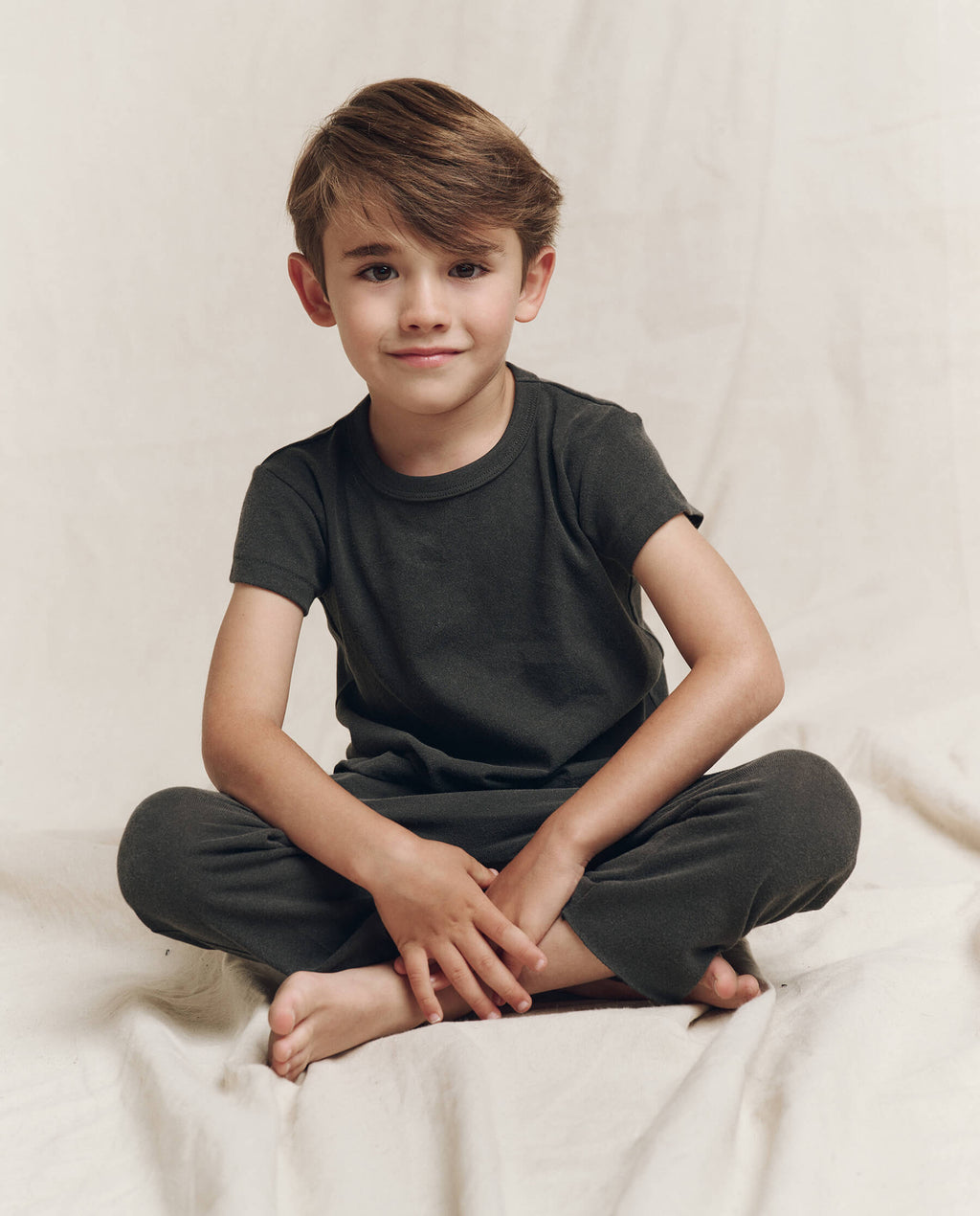 The Little Jersey Crop Pant. Solid -- Washed Black