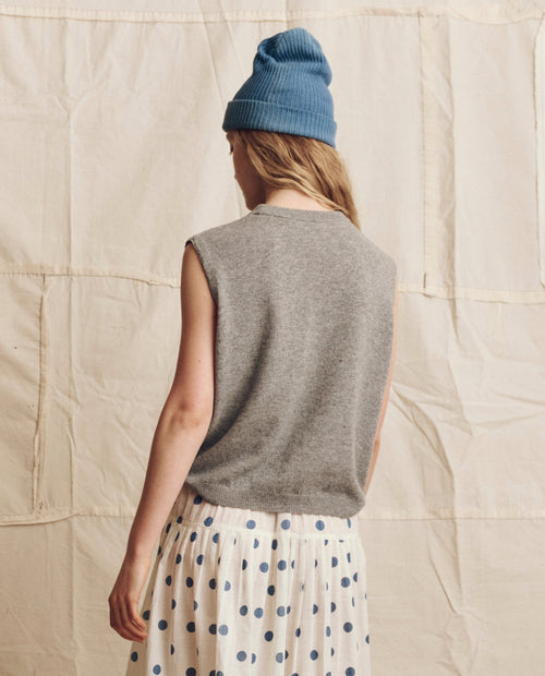 The Cashmere Pullover Vest. -- Heather Grey