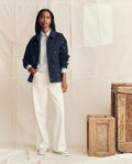 The Folsom Jacket. Embroidered -- Navy with Tossed Floral Embroidery