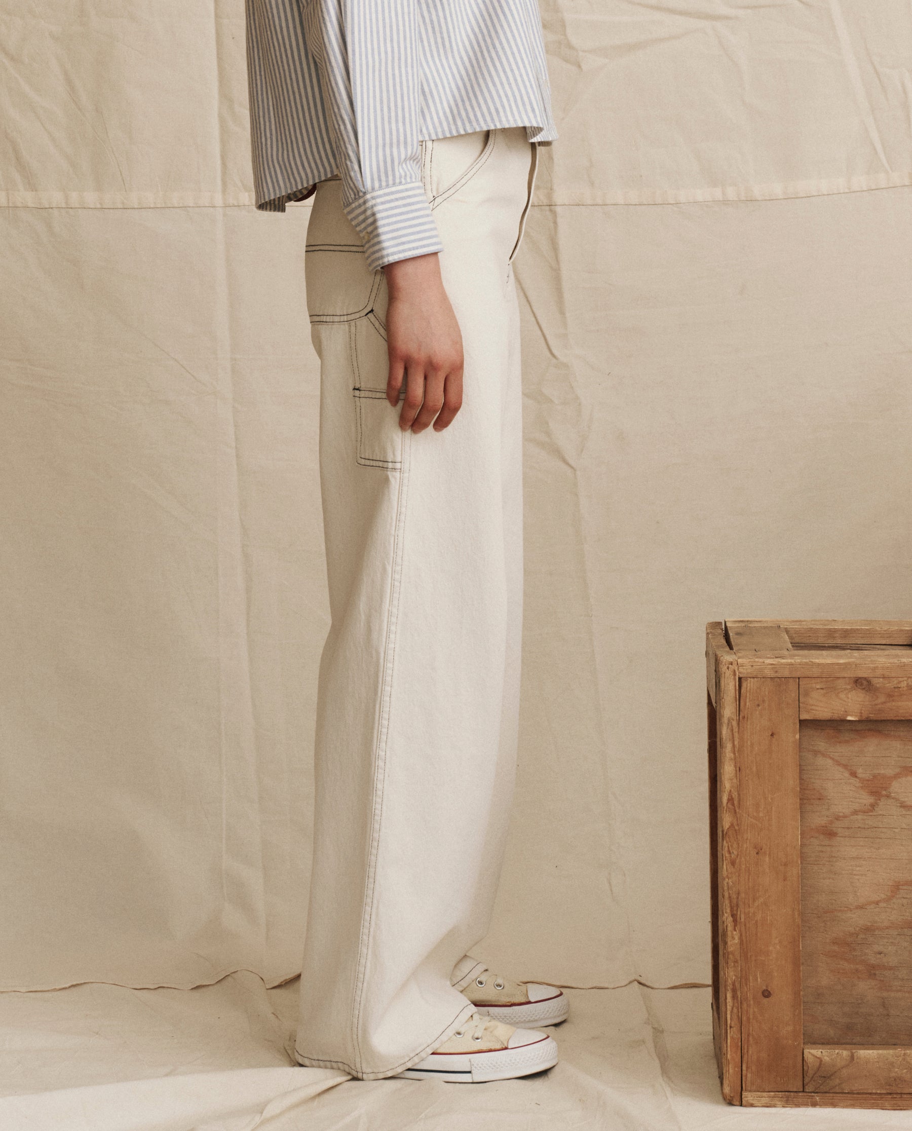 The Mill Jean. -- Natural with Navy Stitching