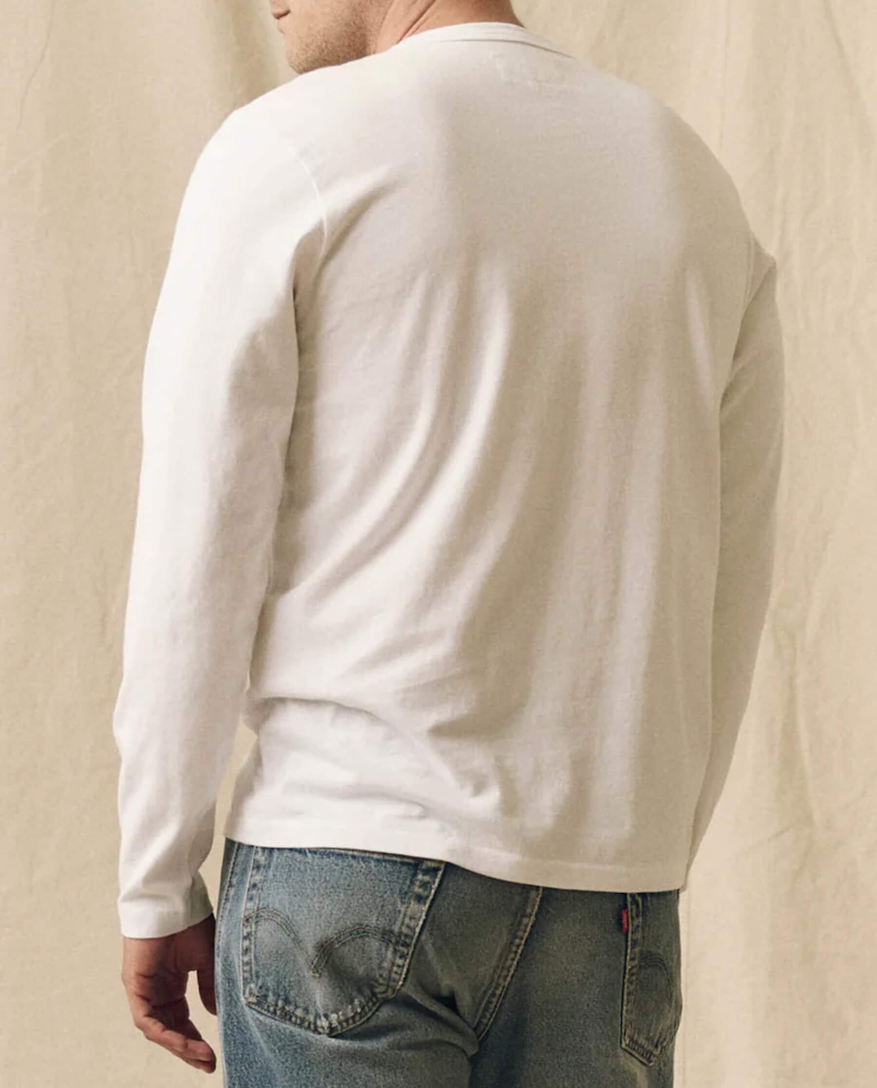 The Men's Pure Knits Long Sleeve Slim Crew. -- True White