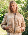The Reversible Ultra Light Puffer. -- Khaki Bandana With Cream