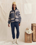 The Quilted Bomber. -- Navy Bandana Print