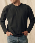 The Men's Pure Knits Long Sleeve Boxy Crew. Solid -- Almost Black