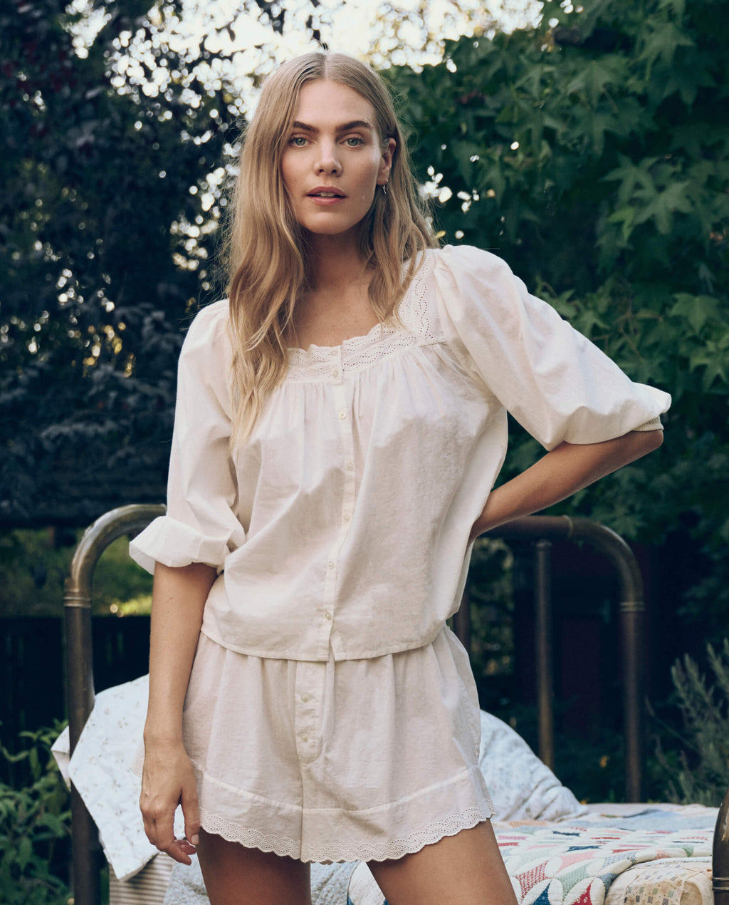 The Eyelet Tap Short. -- True White