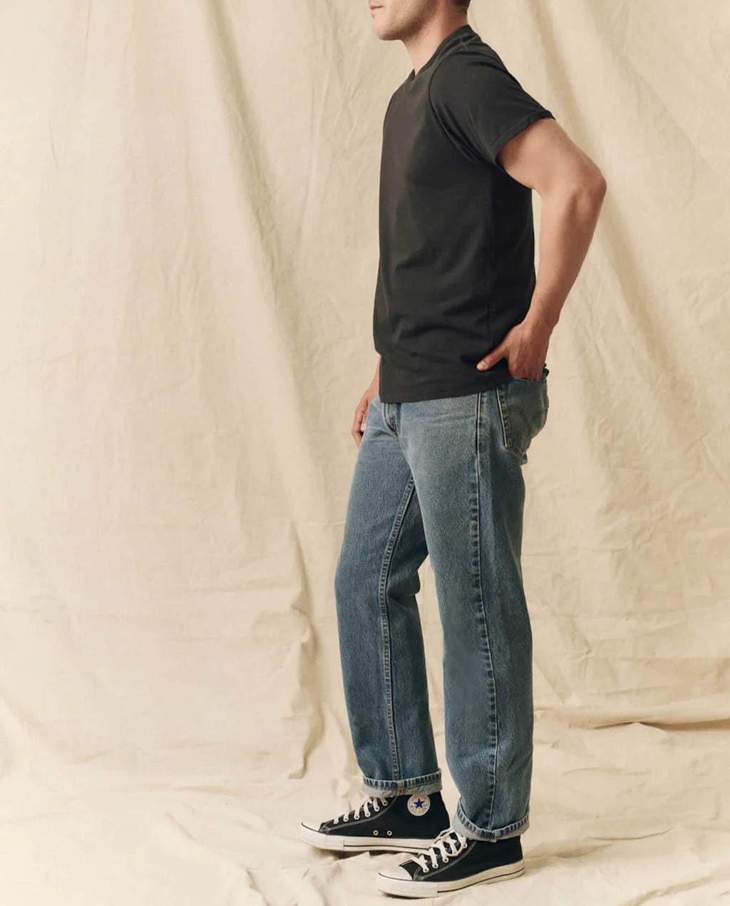 The Men's Pure Knits Slim Tee. Solid -- Almost Black