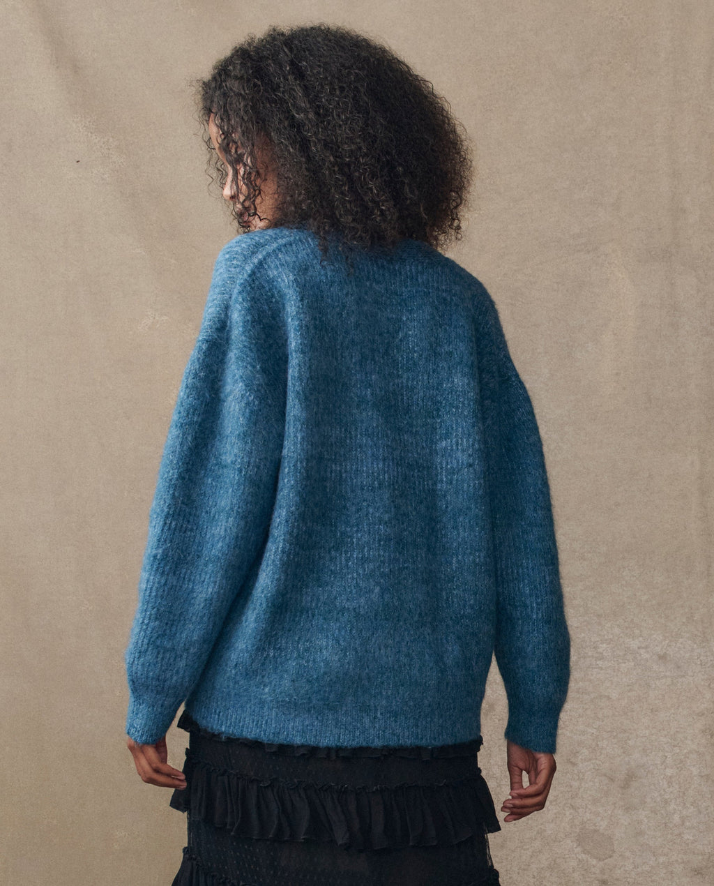 The Brushed Melange Cardigan. -- Wintertide Blue