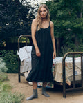 The Eyelet Ruffle Tank Night Dress. -- Black