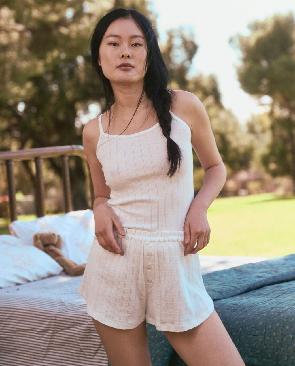 The Pointelle Tap Short. -- White