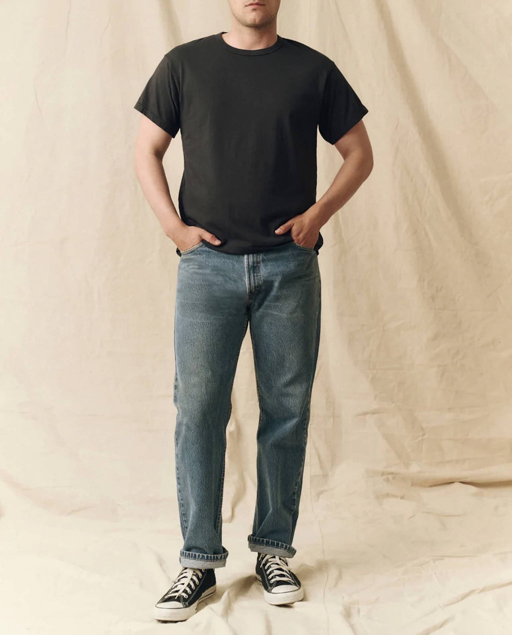 The Men's Pure Knits Boxy Crew. Solid -- Almost Black