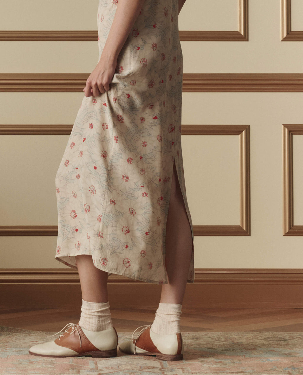 The Sunroom Slip Dress. -- Champagne Scattered Bloom