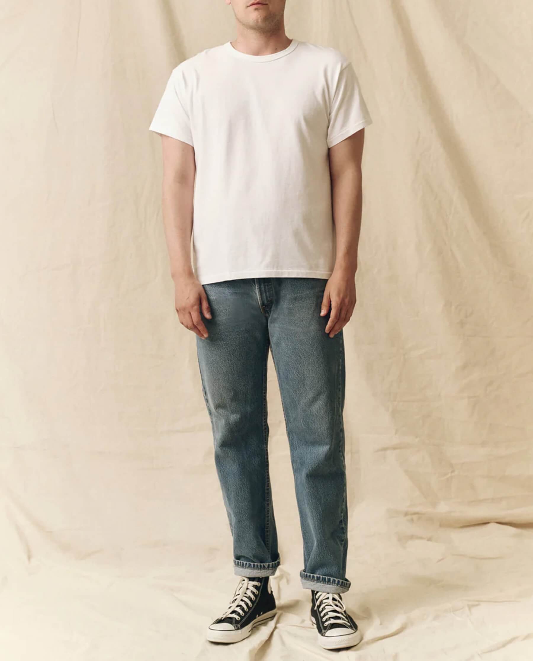 The Men's Pure Knits Boxy Crew. Solid -- True White