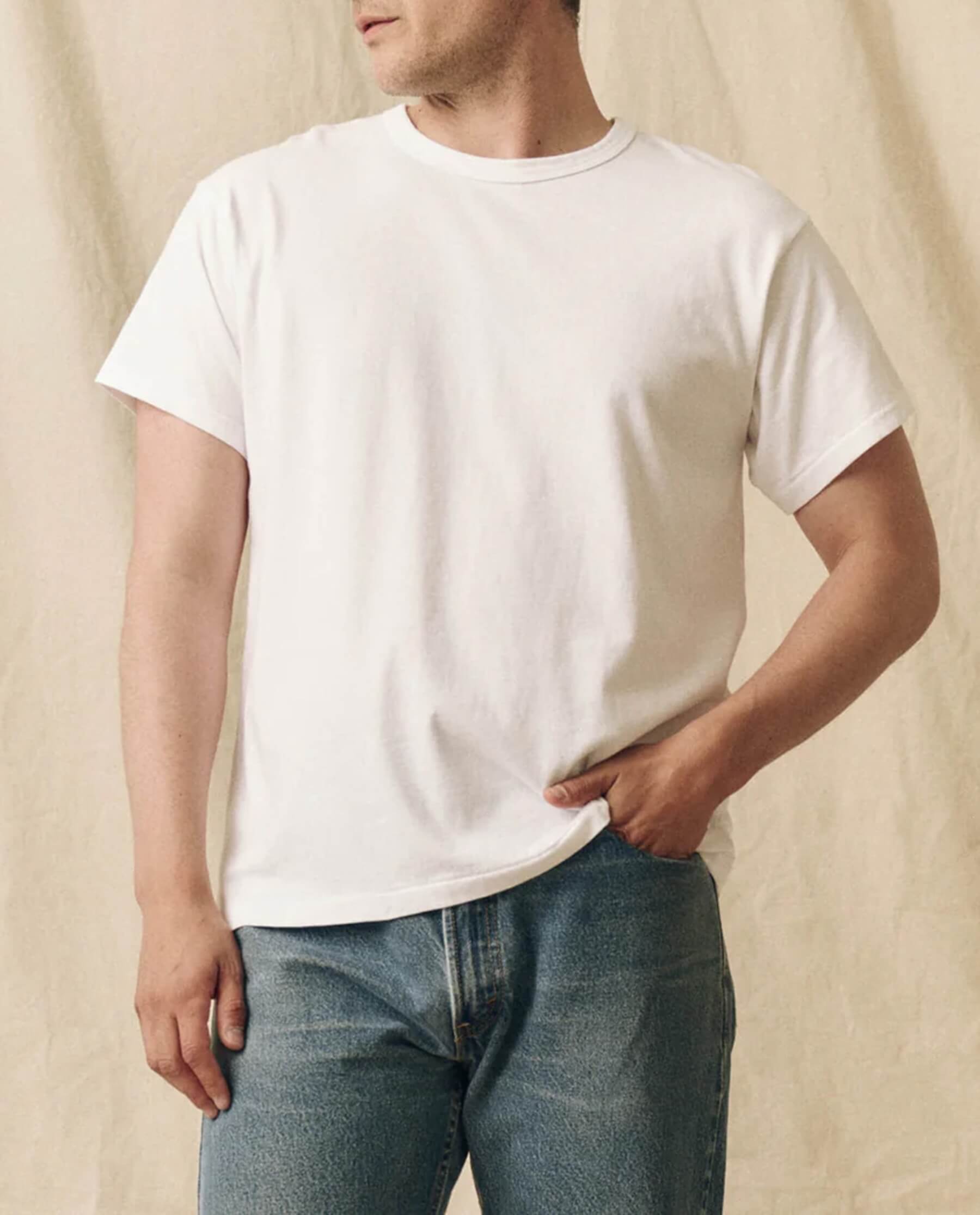 The Men's Pure Knits Boxy Crew. Solid -- True White