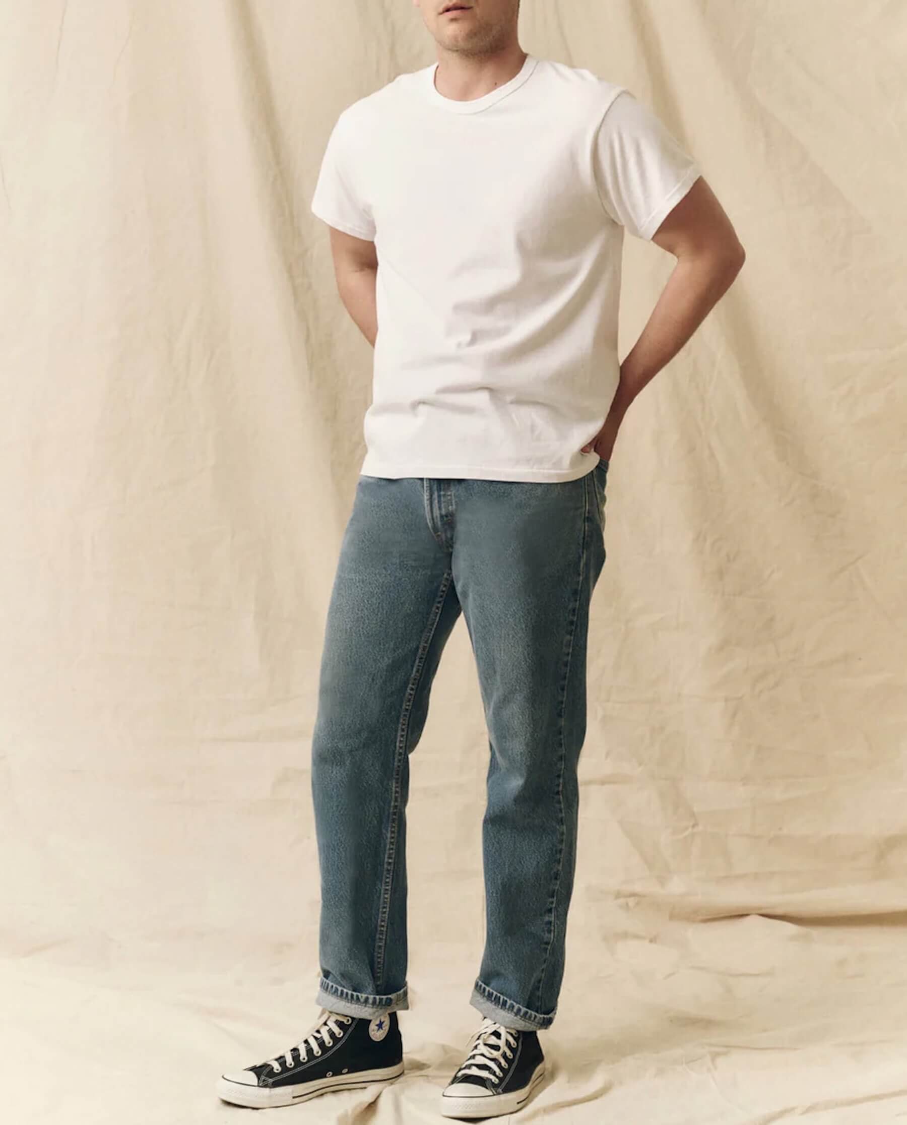 The Men's Pure Knits Boxy Crew. Solid -- True White