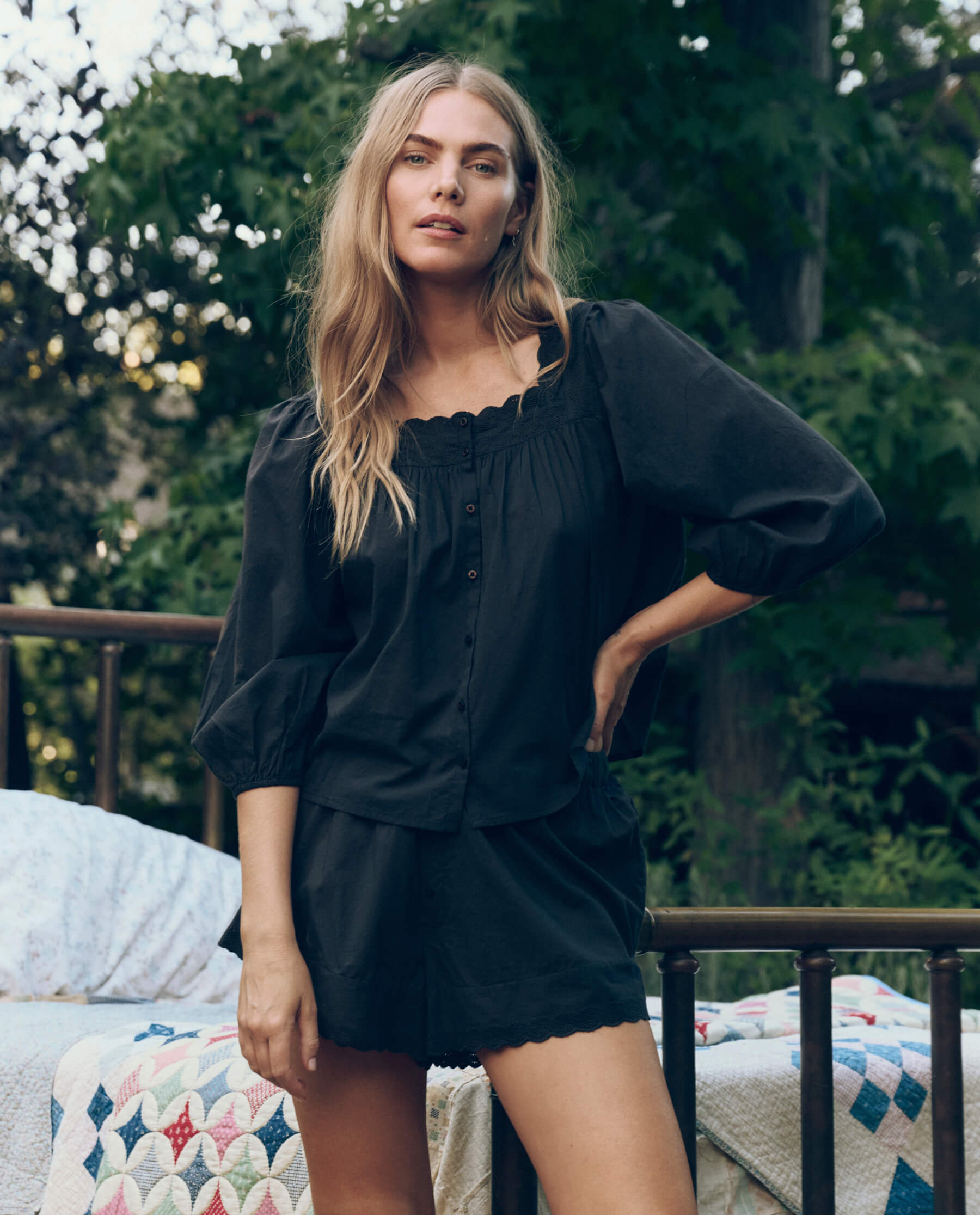The Eyelet Tap Short. -- Black