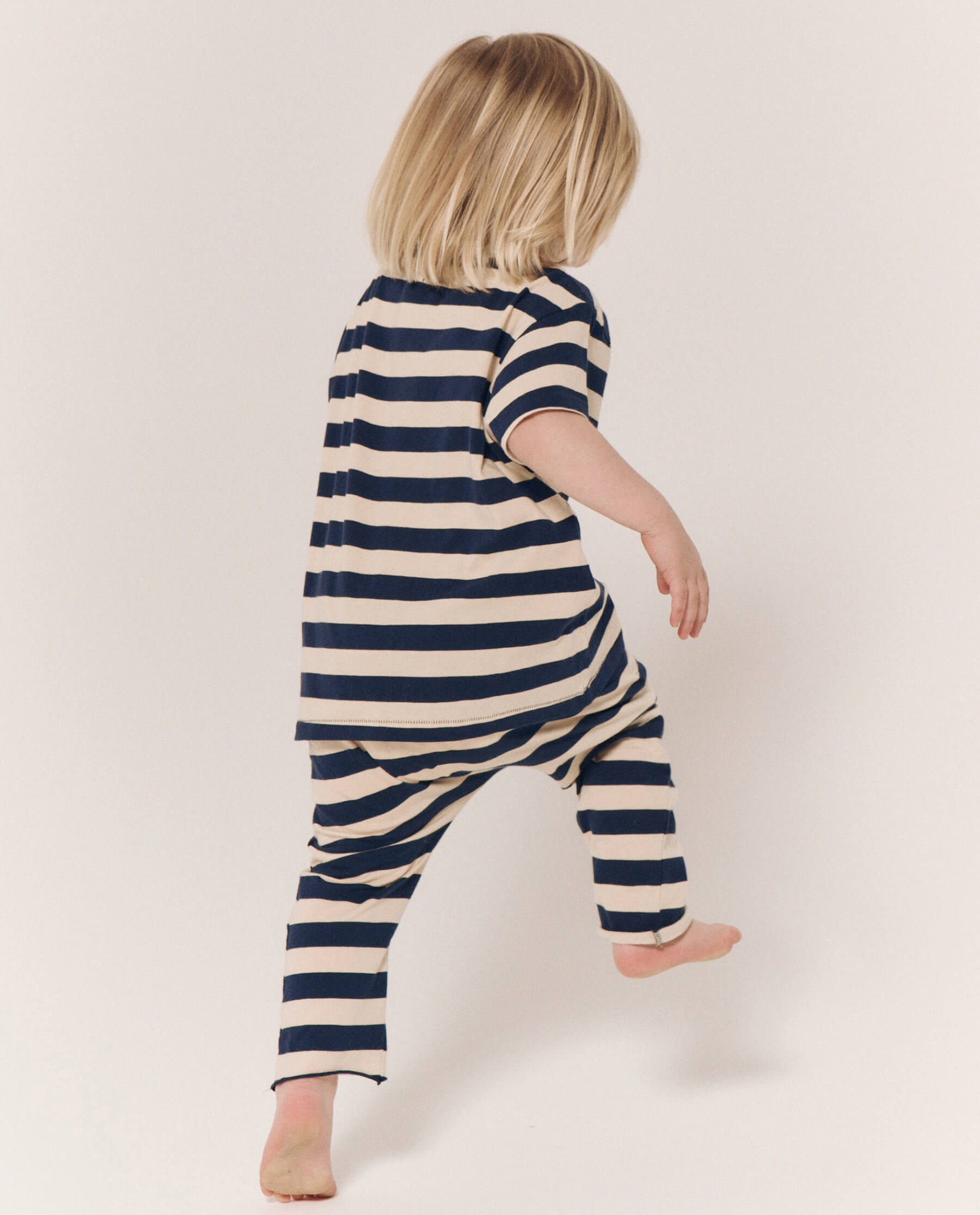 The Little Boxy Crew. Novelty -- Navy and Cream Scholar Stripe