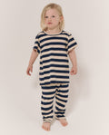 The Little Boxy Crew. Novelty -- Navy and Cream Scholar Stripe