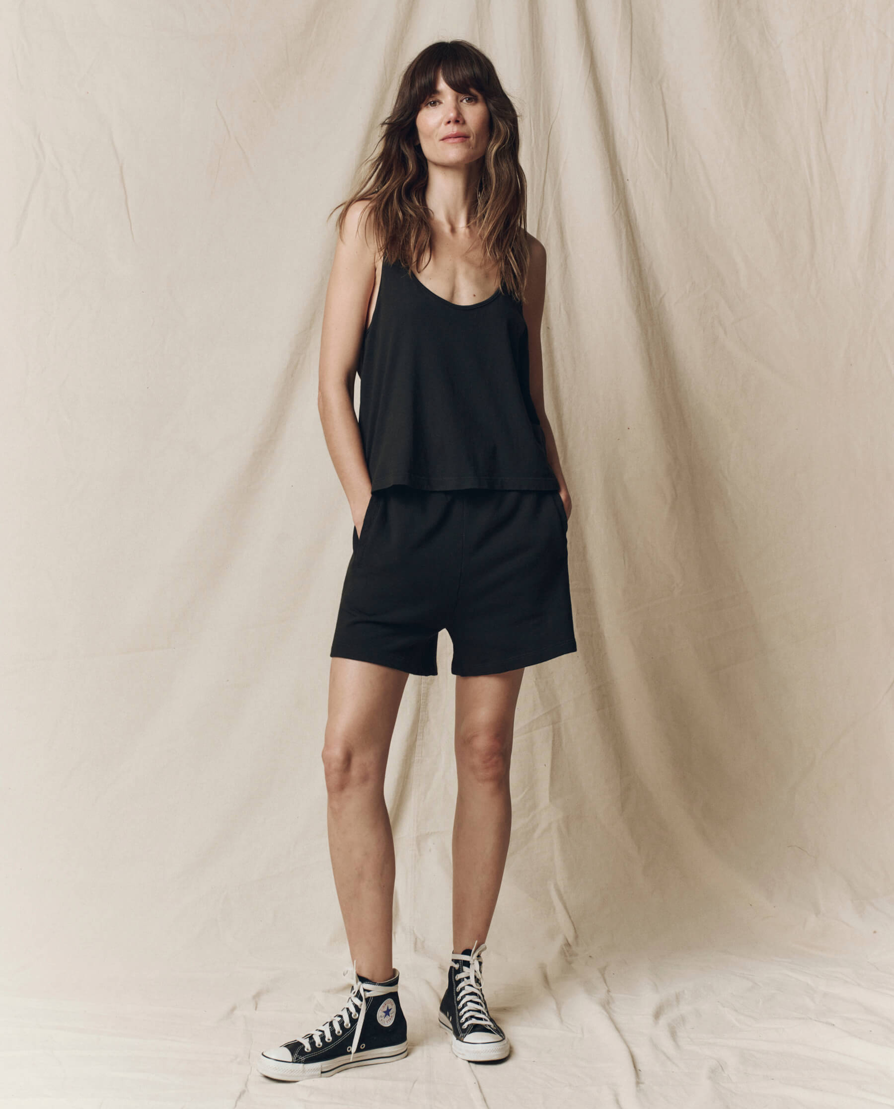 The Scoop Neck Tank. Solid -- Almost Black