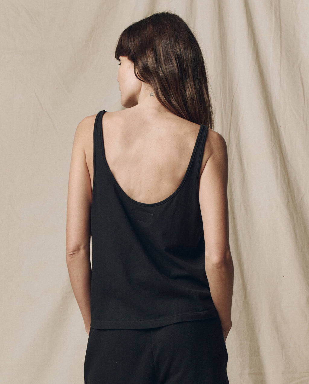 The Scoop Neck Tank. Solid -- Almost Black