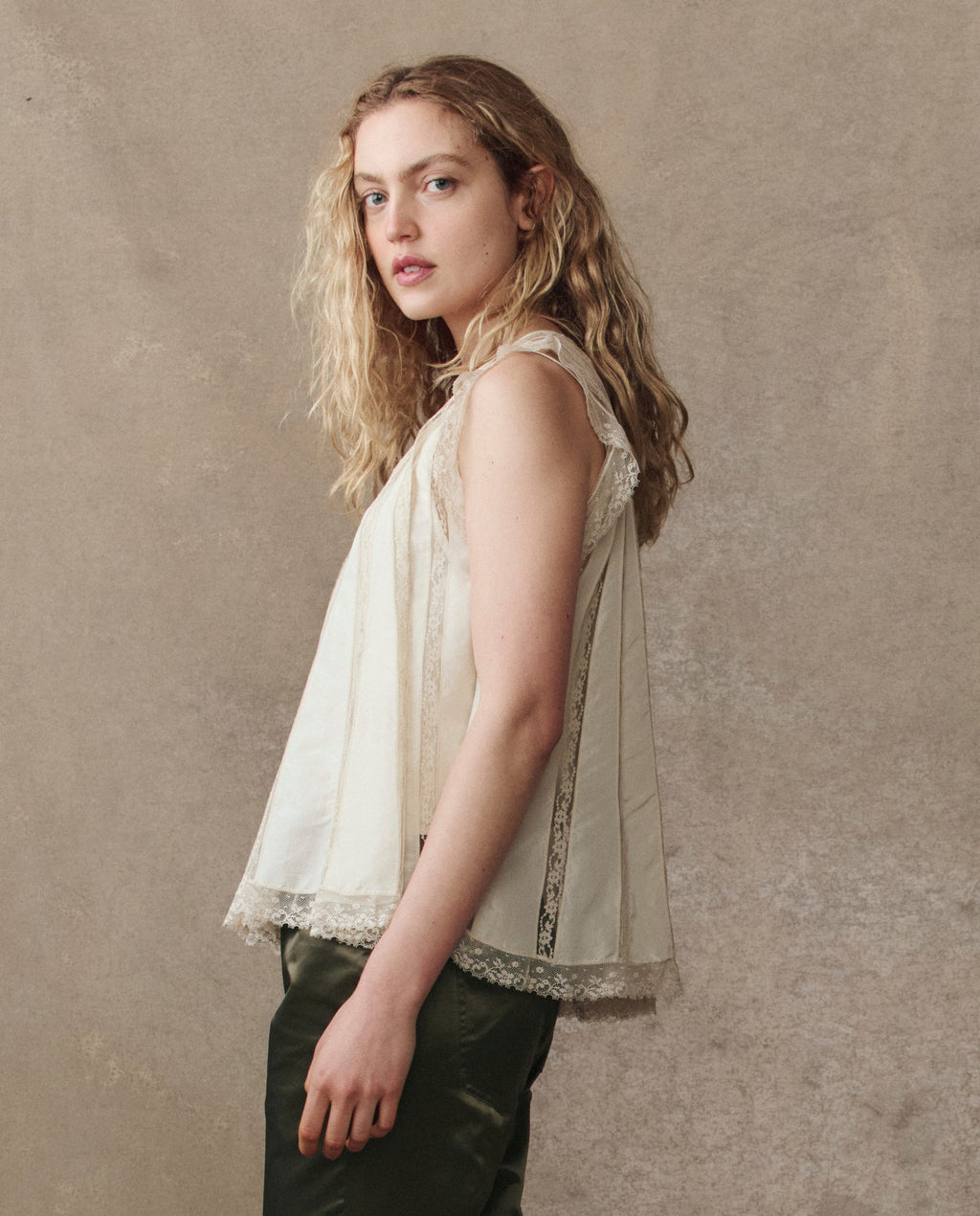 The Keepsake Lace Shell Top. -- Cream