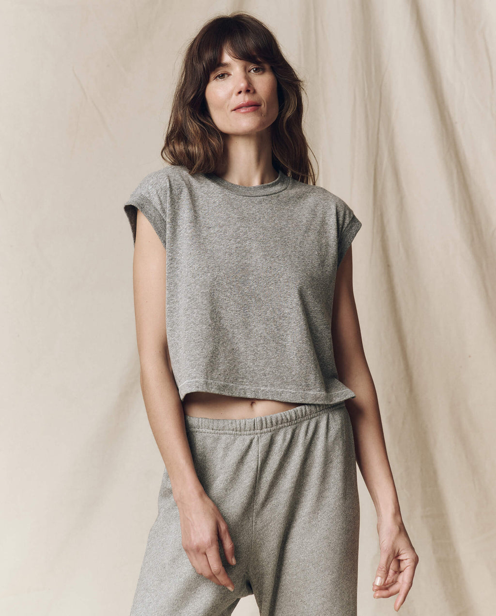 The Square Tee. -- Heather Grey