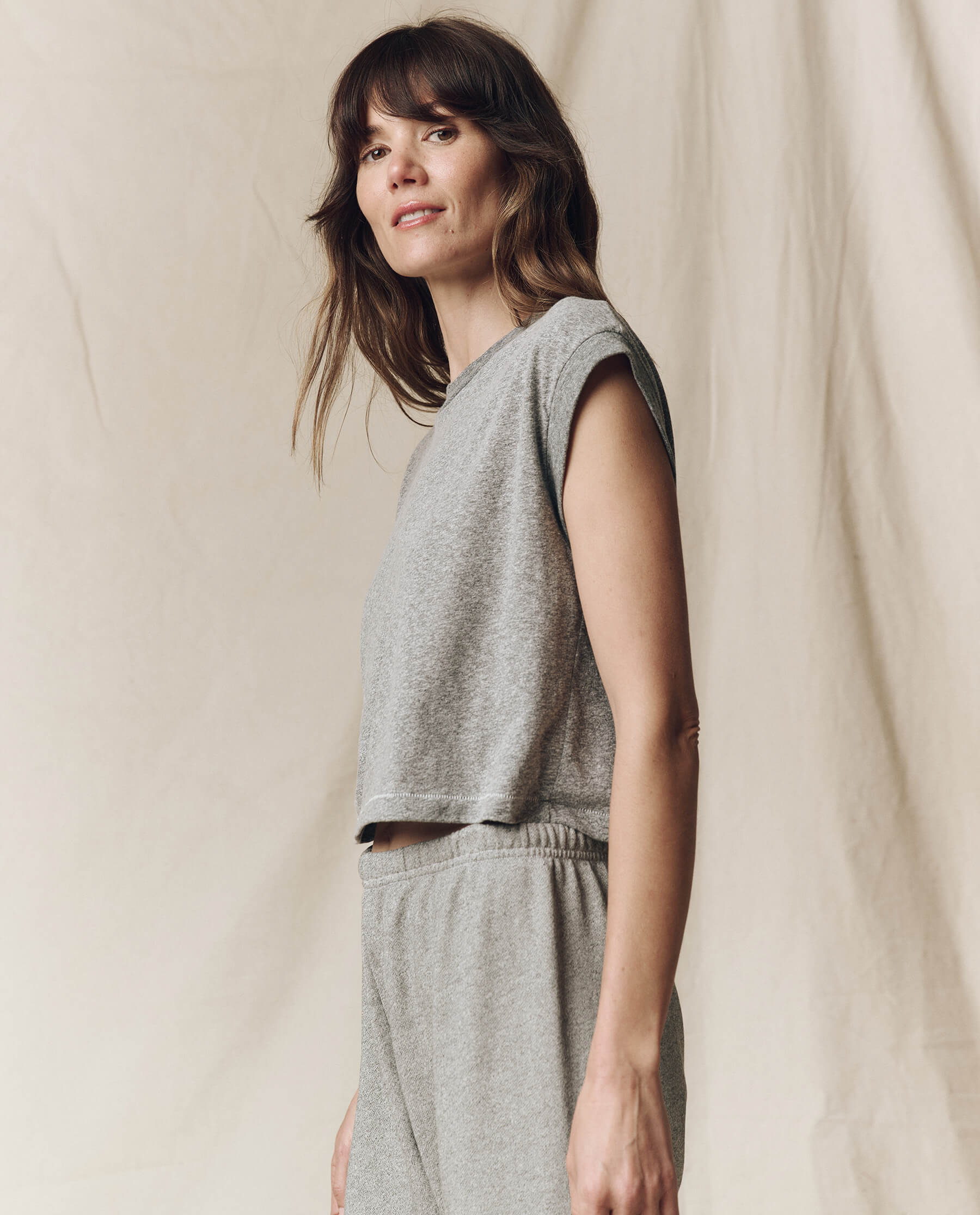 The Square Tee. -- Heather Grey