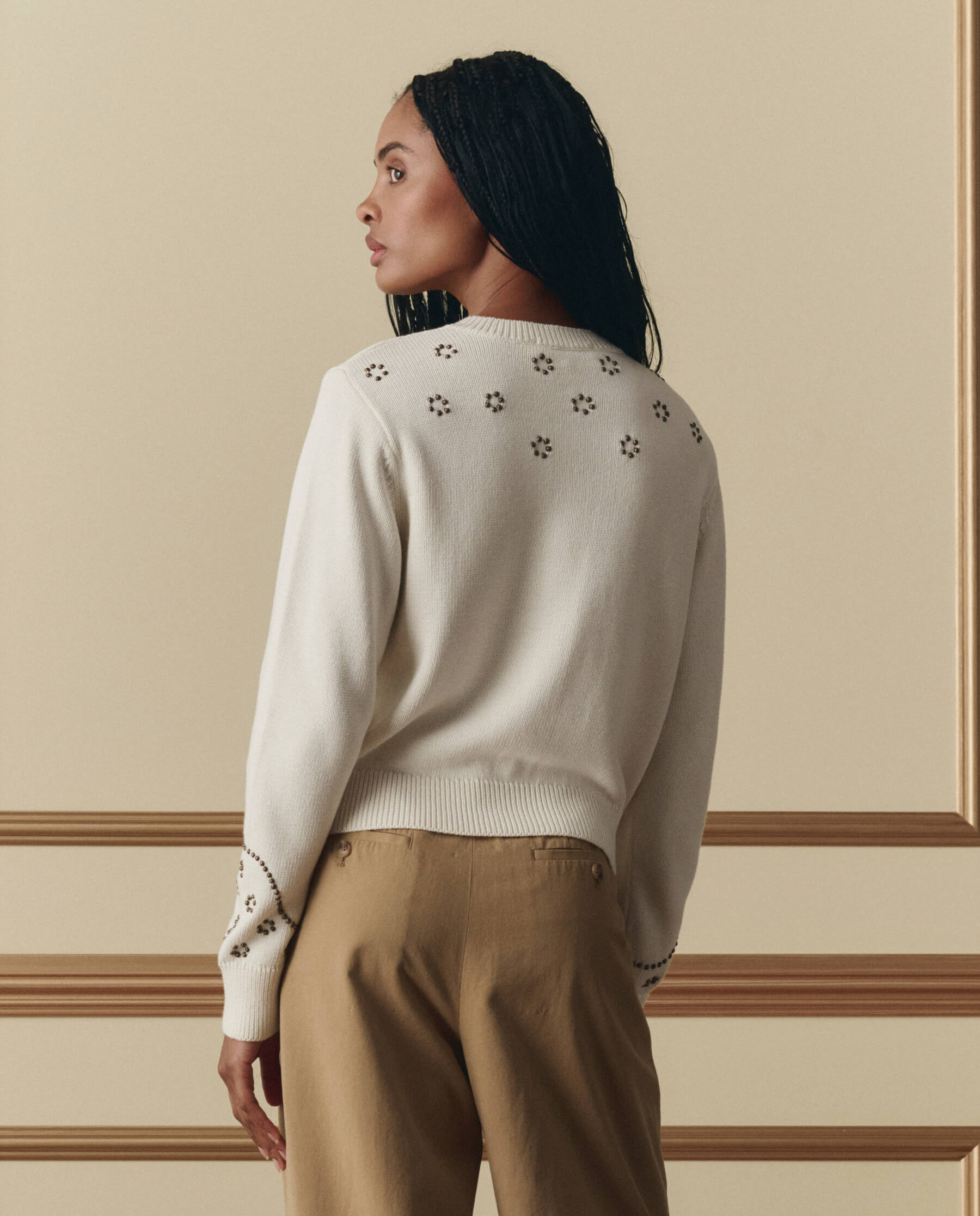 The Studded Cardigan. -- Natural